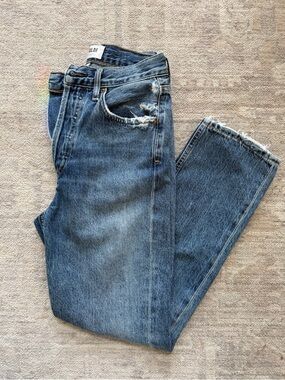 Agolde Riley High Waist Crop Straight Leg Jeans